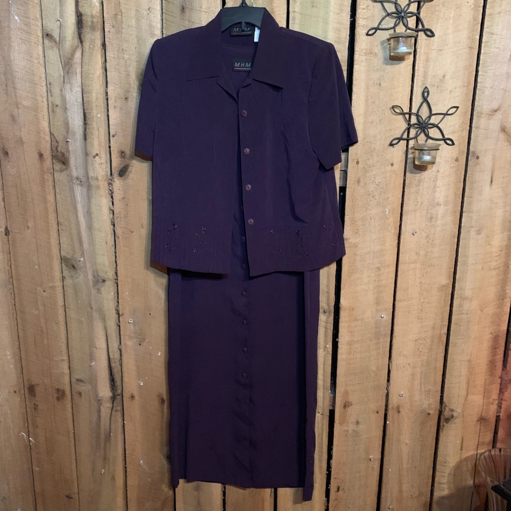 MHM Women’s Button Down Shirt Jacket Dress Set